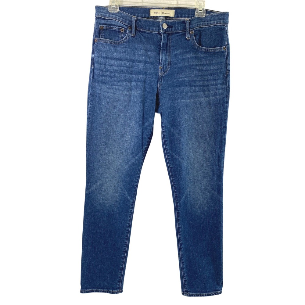 Gap Jeans Women 31S Real Straight Medium Wash Stretch Denim Classic Casual Pants